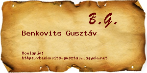 Benkovits Gusztáv névjegykártya