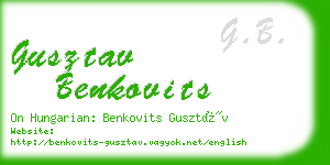 gusztav benkovits business card